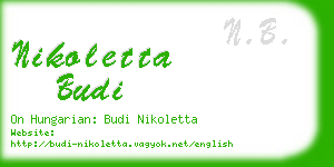nikoletta budi business card